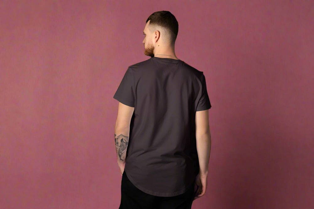 Men Round Neck Solid Coffee Brown Half Sleeves T-Shirt