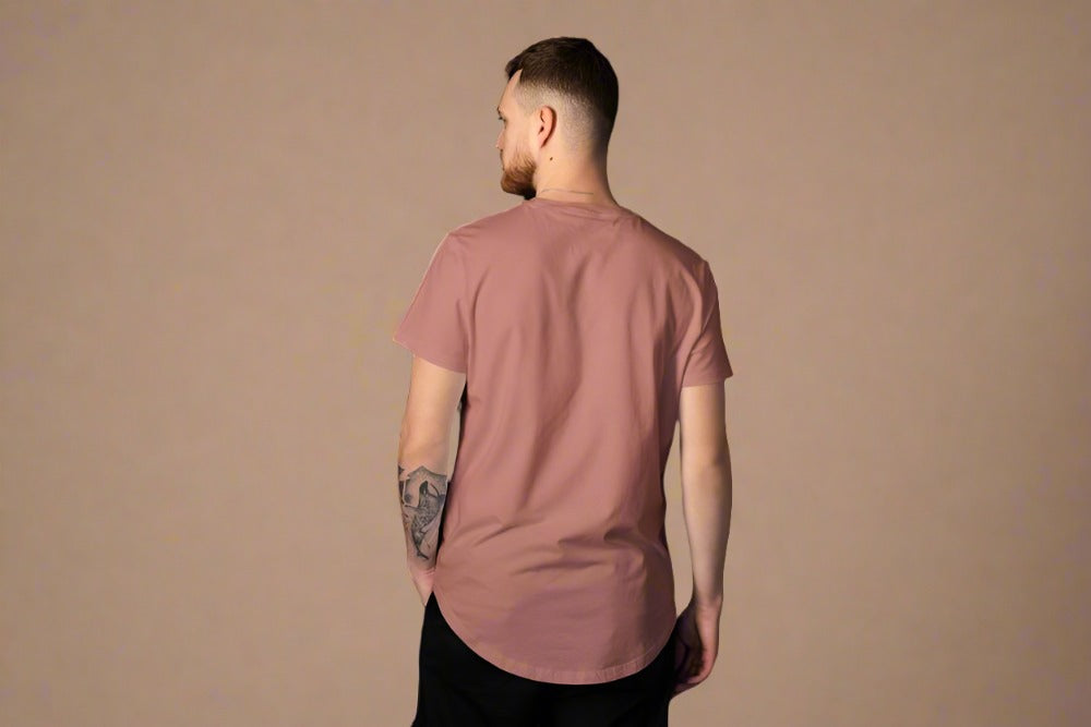 Men Round Neck Solid Copper Half Sleeves T-Shirt