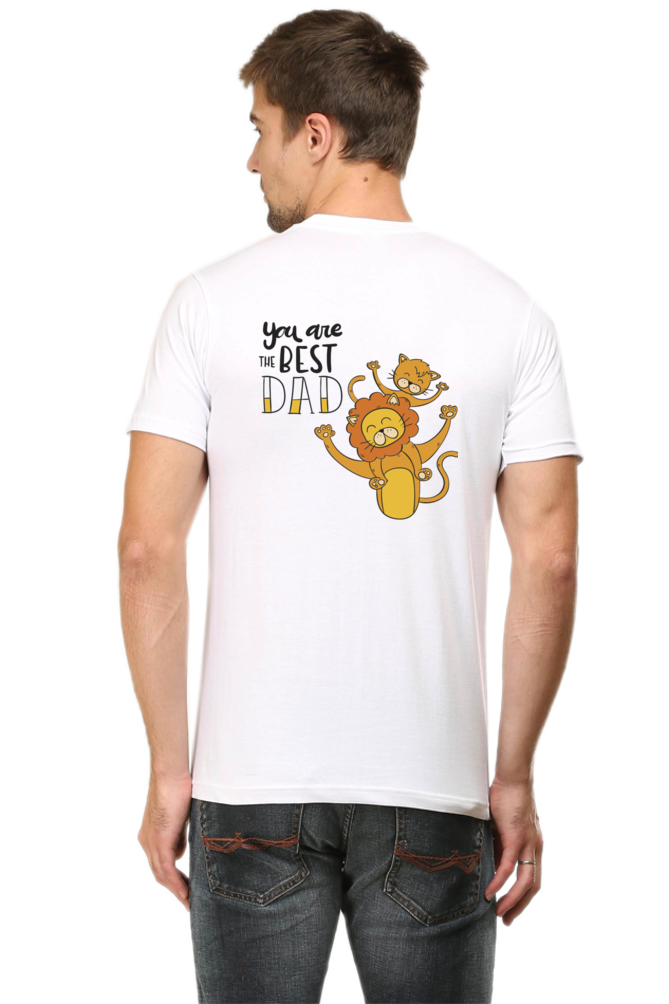 Round Neck Half Sleeves T-Shirt with 'You're the Best Dad' Print