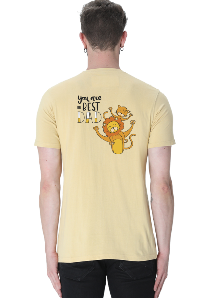 Round Neck Half Sleeves T-Shirt with 'You're the Best Dad' Print