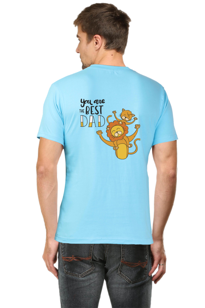 Round Neck Half Sleeves T-Shirt with 'You're the Best Dad' Print