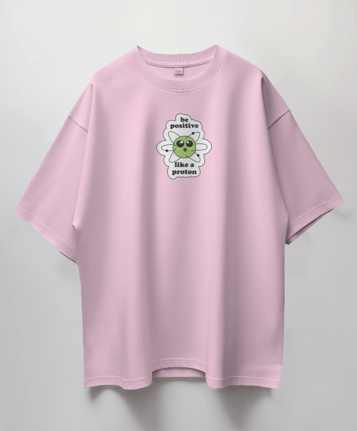 Round Neck Oversized Unisex Half Sleeves T-Shirt with Proton Vibes Print