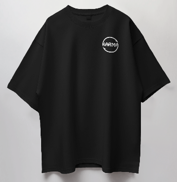 Round Neck Oversized Unisex Half Sleeves T-Shirt with Karma Print
