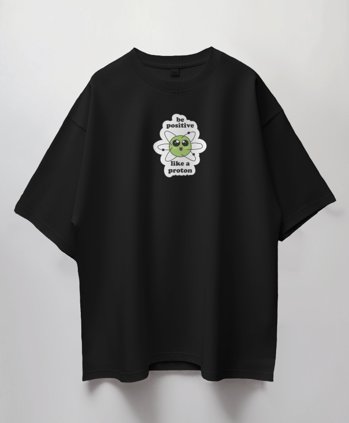 Round Neck Oversized Unisex Half Sleeves T-Shirt with Proton Vibes Print
