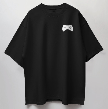 Round Neck Oversized Unisex Half Sleeves T-Shirt with Game Controller Print