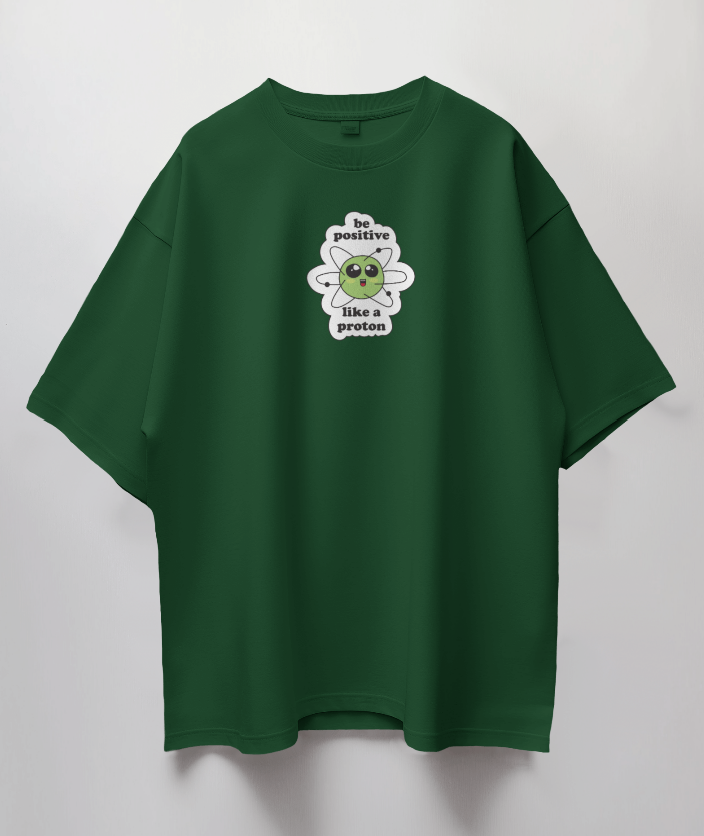 Round Neck Oversized Unisex Half Sleeves T-Shirt with Proton Vibes Print