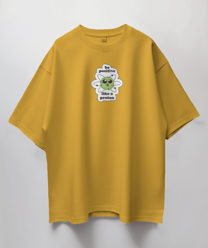 Round Neck Oversized Unisex Half Sleeves T-Shirt with Proton Vibes Print