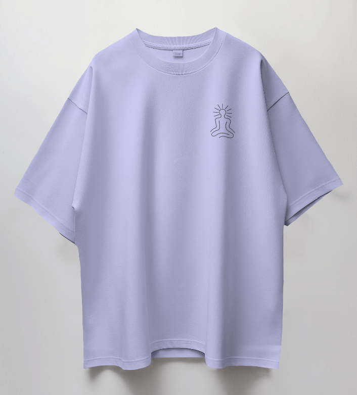 Round Neck Oversized Unisex Half Sleeves T-Shirt with Radiant Meditation Print