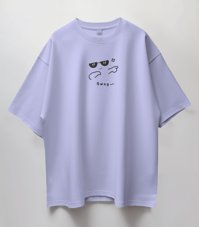 Round Neck Oversized Unisex Half Sleeves T-Shirt with Swag Mode Print