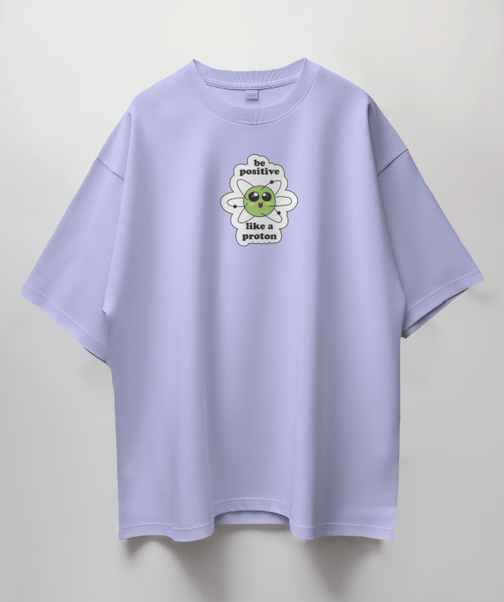 Round Neck Oversized Unisex Half Sleeves T-Shirt with Proton Vibes Print