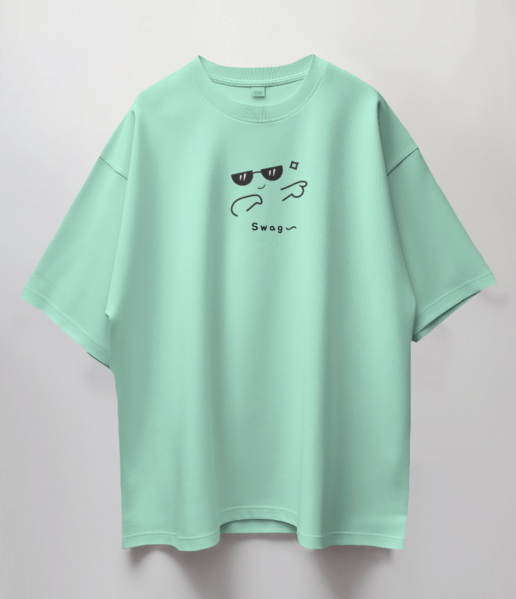 Round Neck Oversized Unisex Half Sleeves T-Shirt with Swag Mode Print