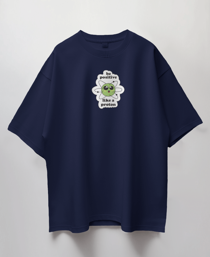 Round Neck Oversized Unisex Half Sleeves T-Shirt with Proton Vibes Print