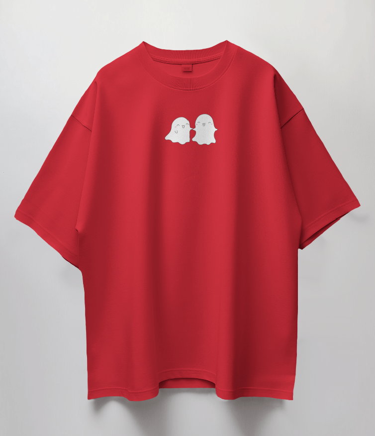 Round Neck Oversized Unisex Half Sleeves T-Shirt with Spooky Pals Print