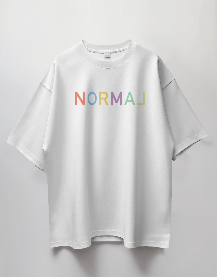 Round Neck Oversized Unisex Half Sleeves T-Shirt with Flip Normal Print