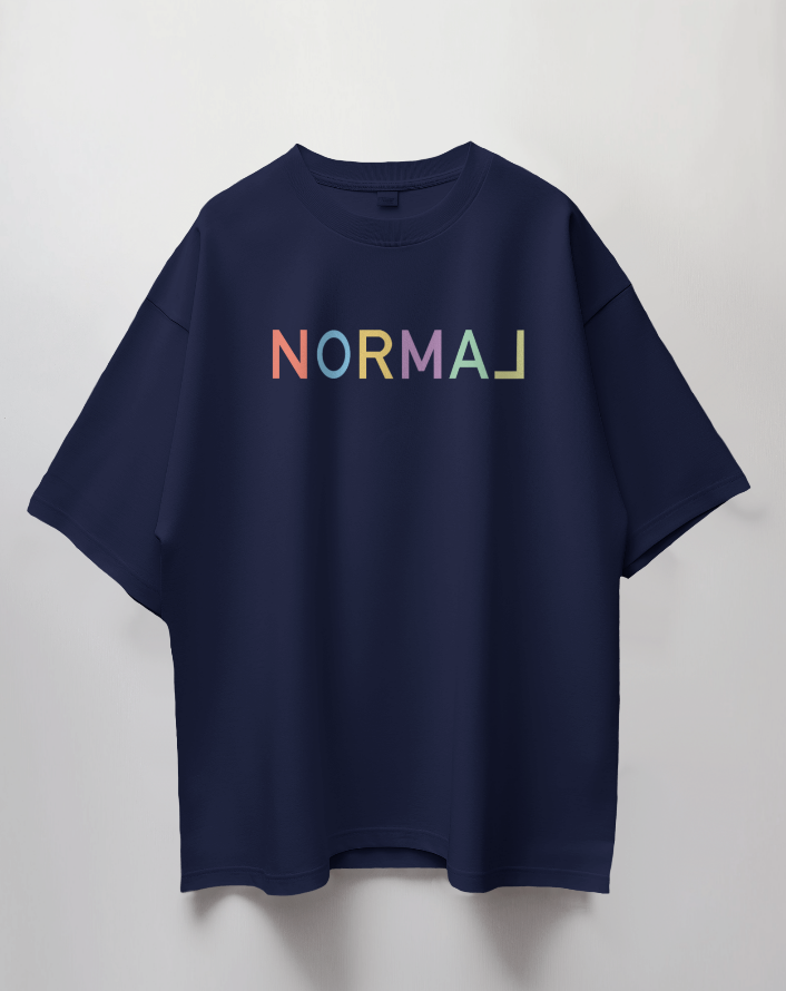 Round Neck Oversized Unisex Half Sleeves T-Shirt with Flip Normal Print