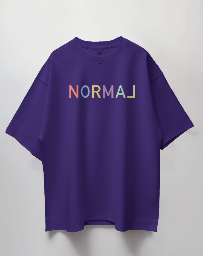 Round Neck Oversized Unisex Half Sleeves T-Shirt with Flip Normal Print