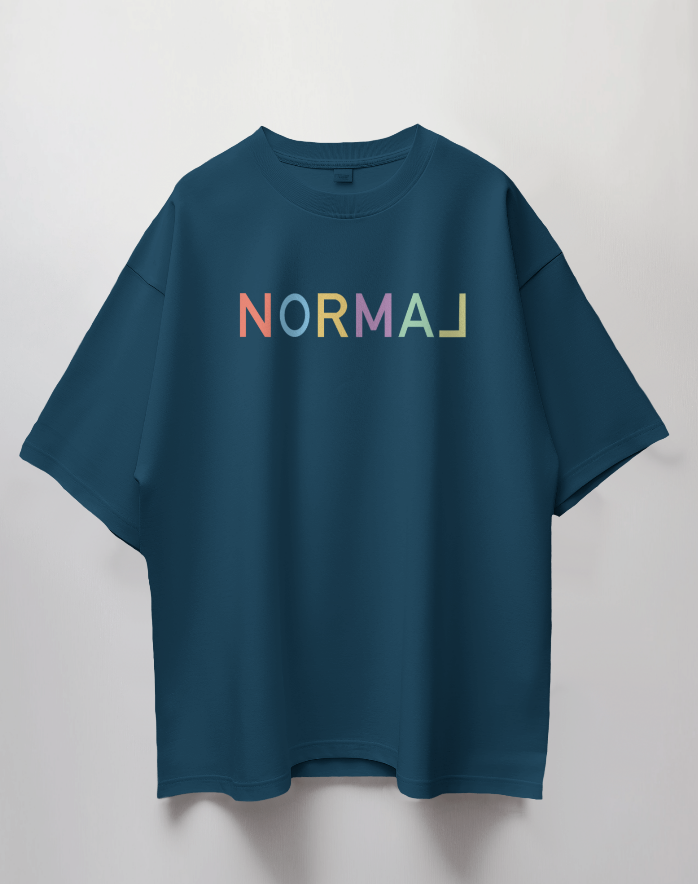 Round Neck Oversized Unisex Half Sleeves T-Shirt with Flip Normal Print