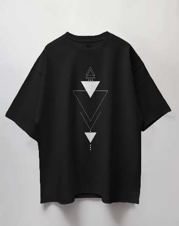 Round Neck Oversized Unisex Half Sleeves T-Shirt with TriCode Print
