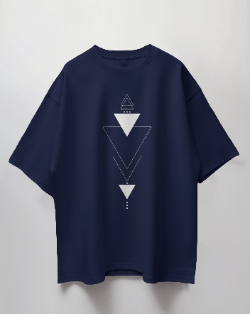 Round Neck Oversized Unisex Half Sleeves T-Shirt with TriCode Print