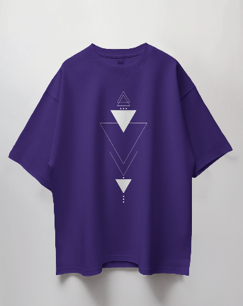Round Neck Oversized Unisex Half Sleeves T-Shirt with TriCode Print