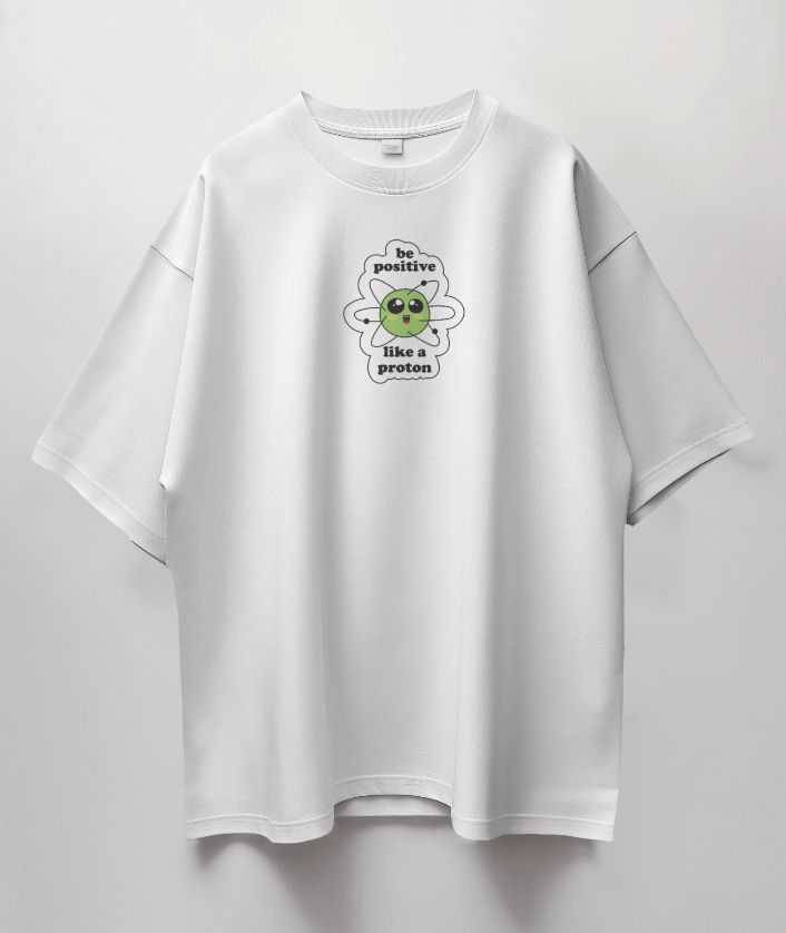 Round Neck Oversized Unisex Half Sleeves T-Shirt with Proton Vibes Print