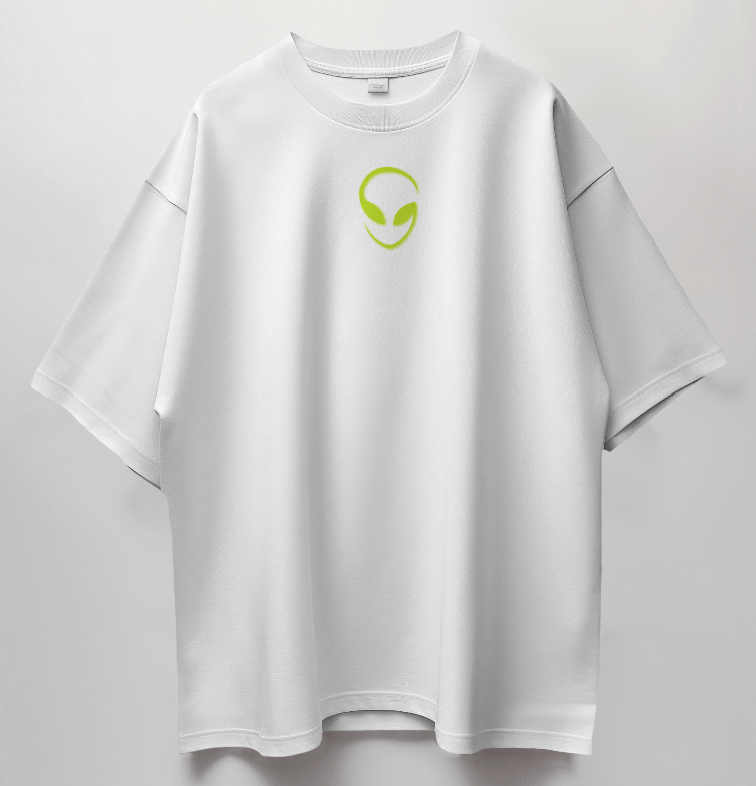 Round Neck Oversized Unisex Half Sleeves T-Shirt with Alien Aura Print