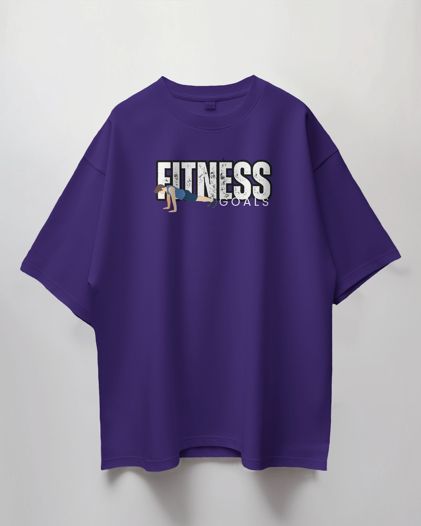 Oversized Unisex T-Shirt with Fitness Goals Print