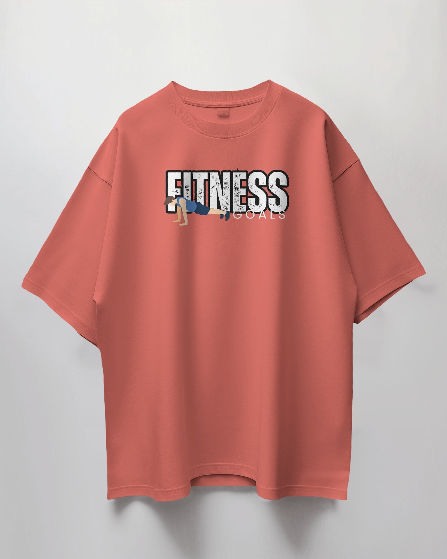 Oversized Unisex T-Shirt with Fitness Goals Print