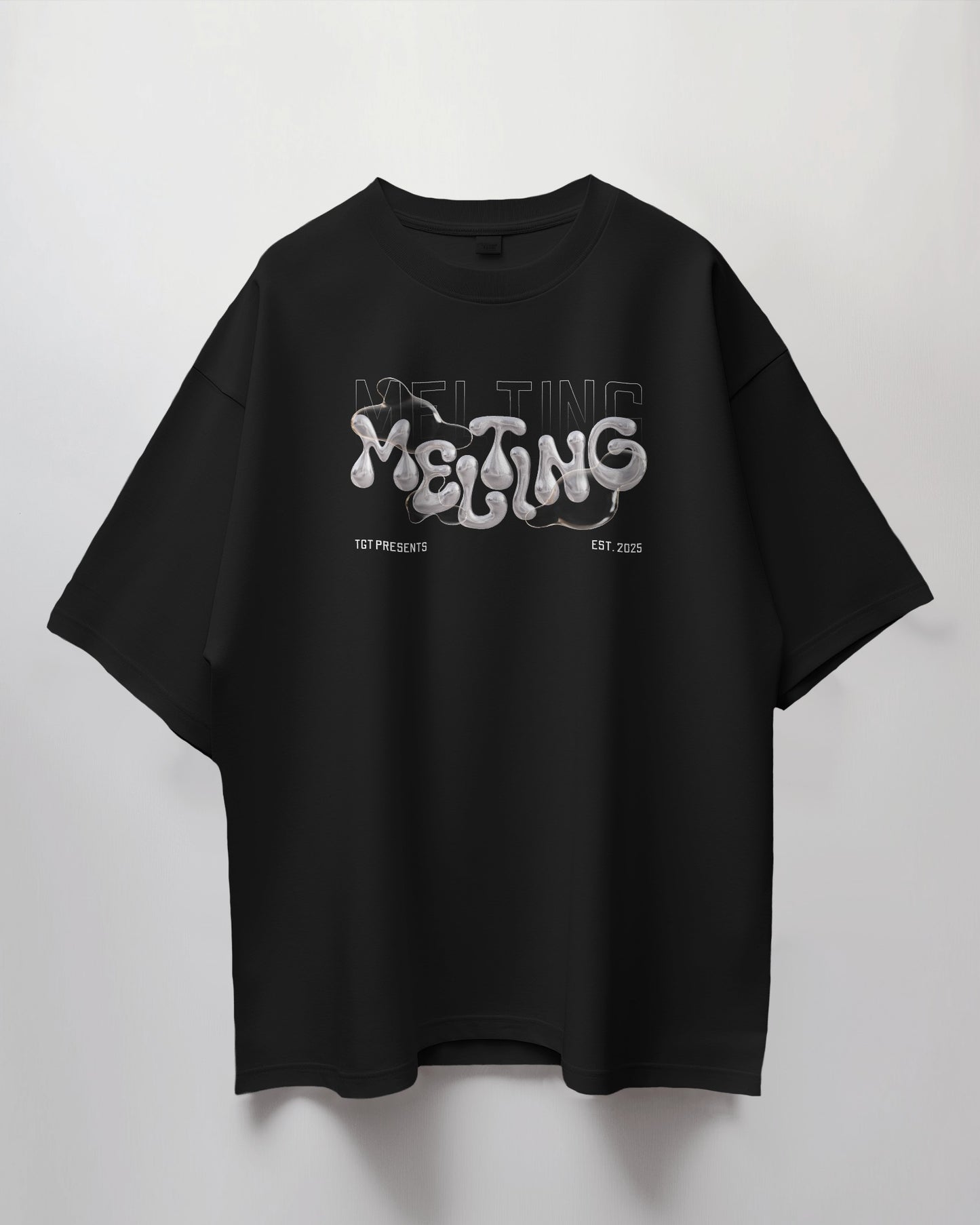 Oversized Unisex T-Shirt with Melting Reality Print