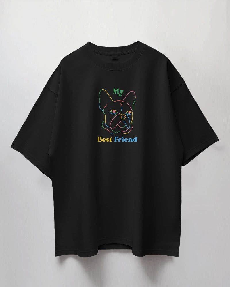 Oversized Unisex T-Shirt with Colorful Companion Print
