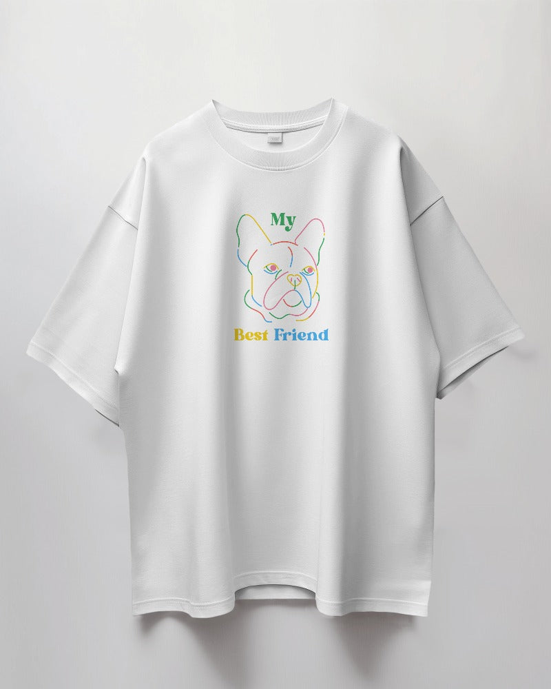 Oversized Unisex T-Shirt with Colorful Companion Print