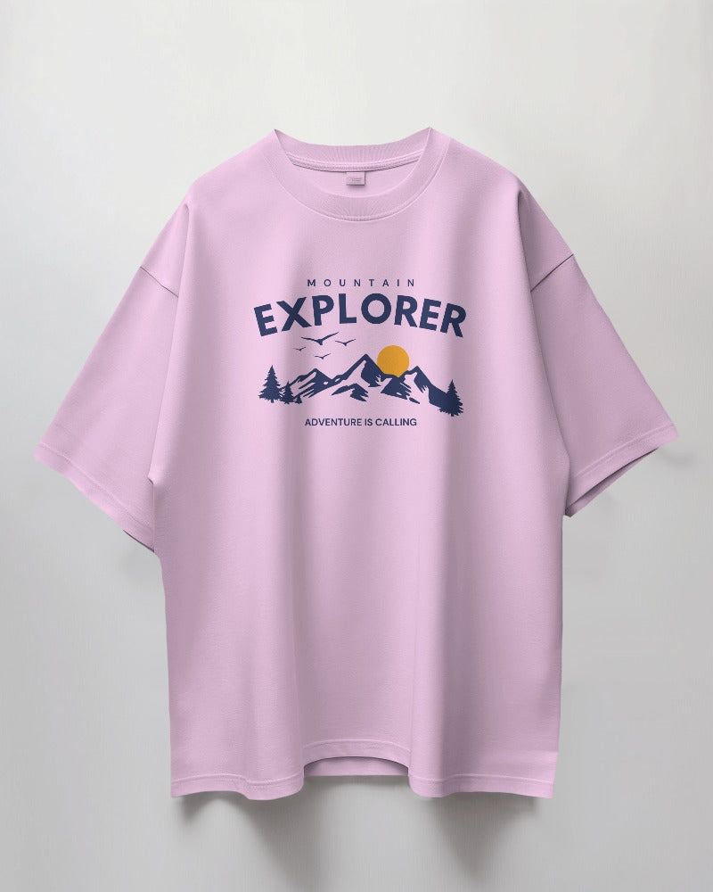 Oversized Unisex T-Shirt with Mountain Explorer Print