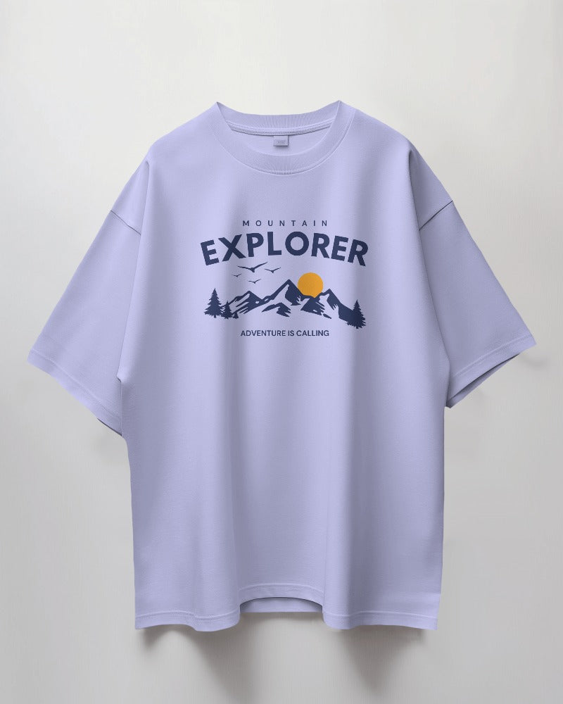 Oversized Unisex T-Shirt with Mountain Explorer Print