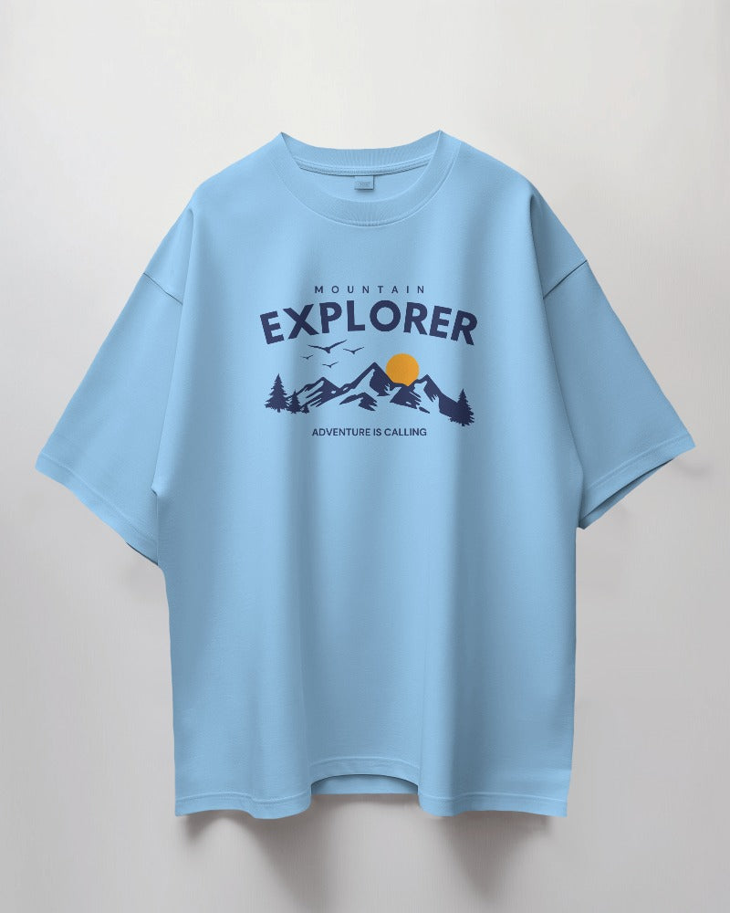 Oversized Unisex T-Shirt with Mountain Explorer Print