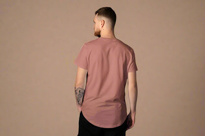 Men Round Neck Solid Copper Half Sleeves T-Shirt