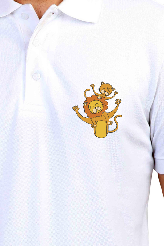 Polo Half Sleeves T-Shirt with 'You Are The Best Dad' with Lion Print