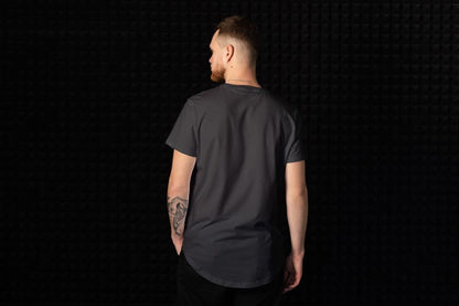 Men Round Neck Solid Black Half Sleeves T-Shirt