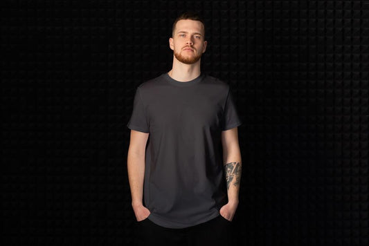 Men Round Neck Solid Black Half Sleeves T-Shirt