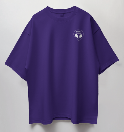 Round Neck Oversized Unisex Half Sleeves T-Shirt with Alien Perspective Print