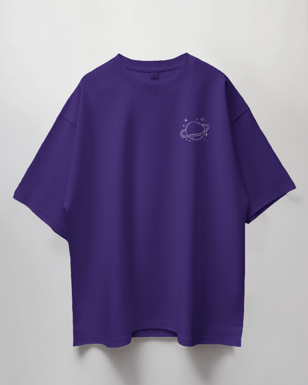 Oversized Unisex T-Shirt with Saturn & Stars