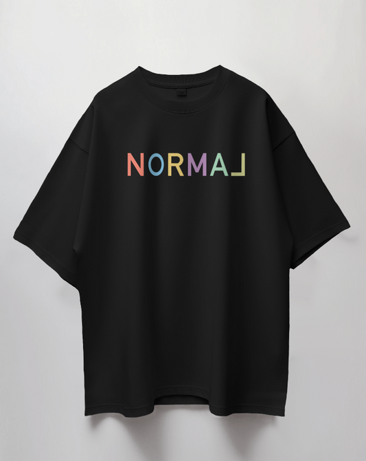 Round Neck Oversized Unisex Half Sleeves T-Shirt with Flip Normal Print
