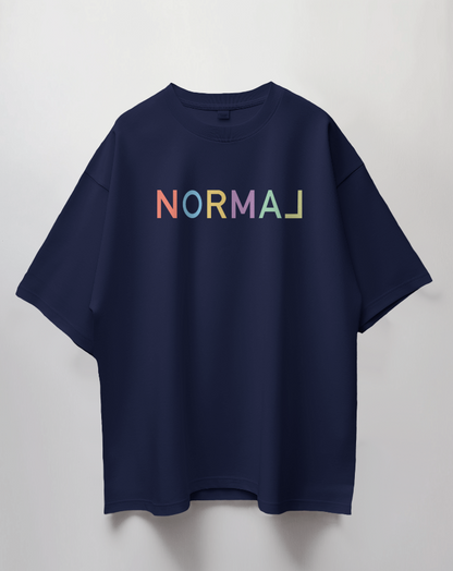 Round Neck Oversized Unisex Half Sleeves T-Shirt with Flip Normal Print