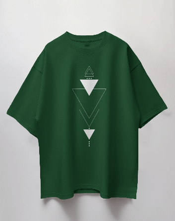 Round Neck Oversized Unisex Half Sleeves T-Shirt with TriCode Print