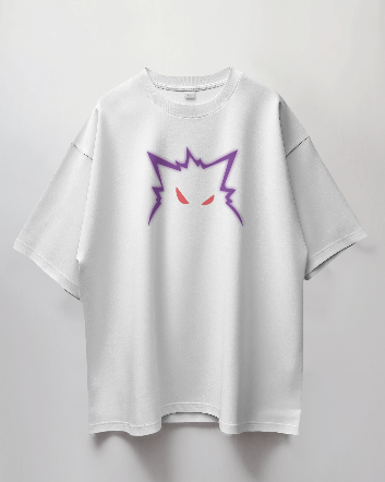 Round Neck Oversized Unisex Half Sleeves T-Shirt with Evil Eyes Print