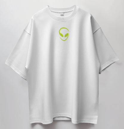 Round Neck Oversized Unisex Half Sleeves T-Shirt with Alien Aura Print