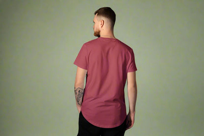 Men Round Neck Solid Maroon Half Sleeves T-Shirt