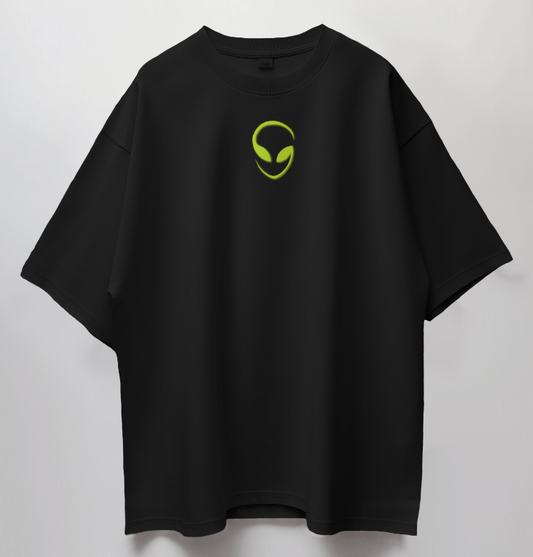 Round Neck Oversized Unisex Half Sleeves T-Shirt with Alien Aura Print