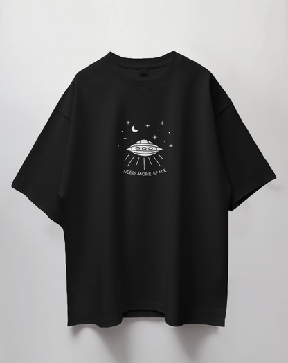 Oversized Unisex T-Shirt with Spaceship & Stars (Need More Space)