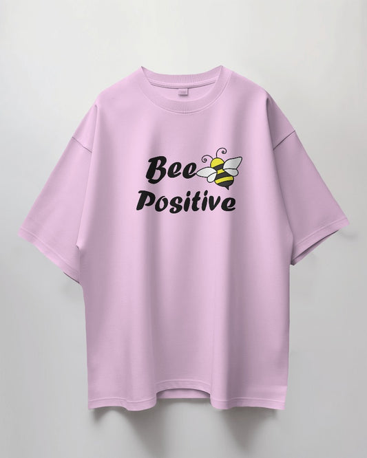 Round Neck Oversized Unisex Half Sleeves T-Shirt with a Bee Positive Print