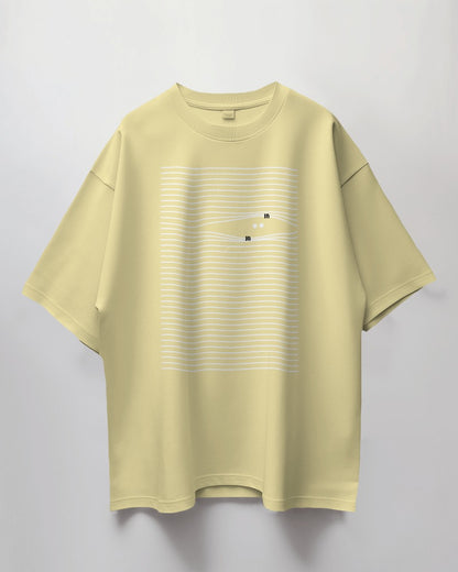 Round Neck Oversized Unisex Half Sleeves T-Shirt with Eyes Print